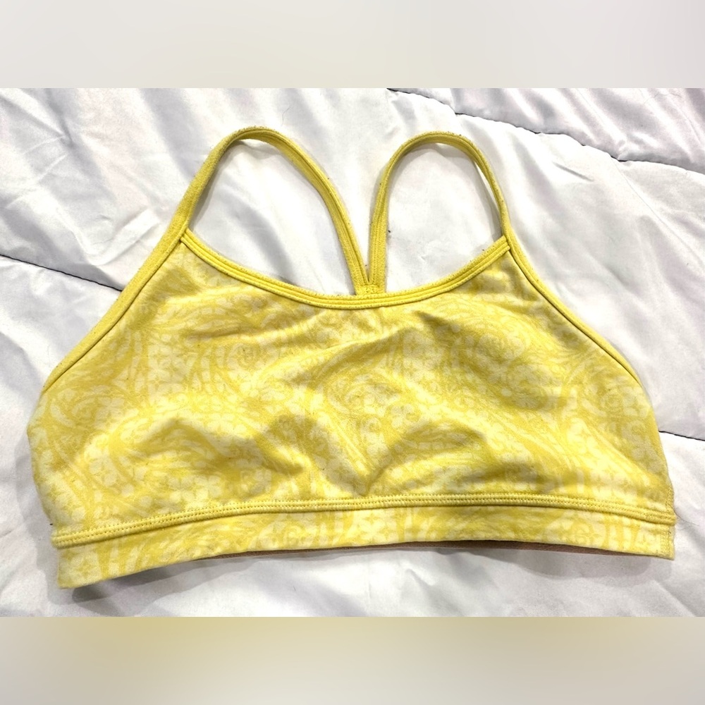 Lululemon Yellow Flow Y Sports Bra